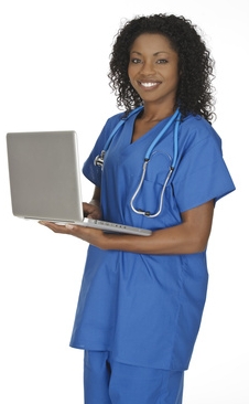 Female Clinician Laptop